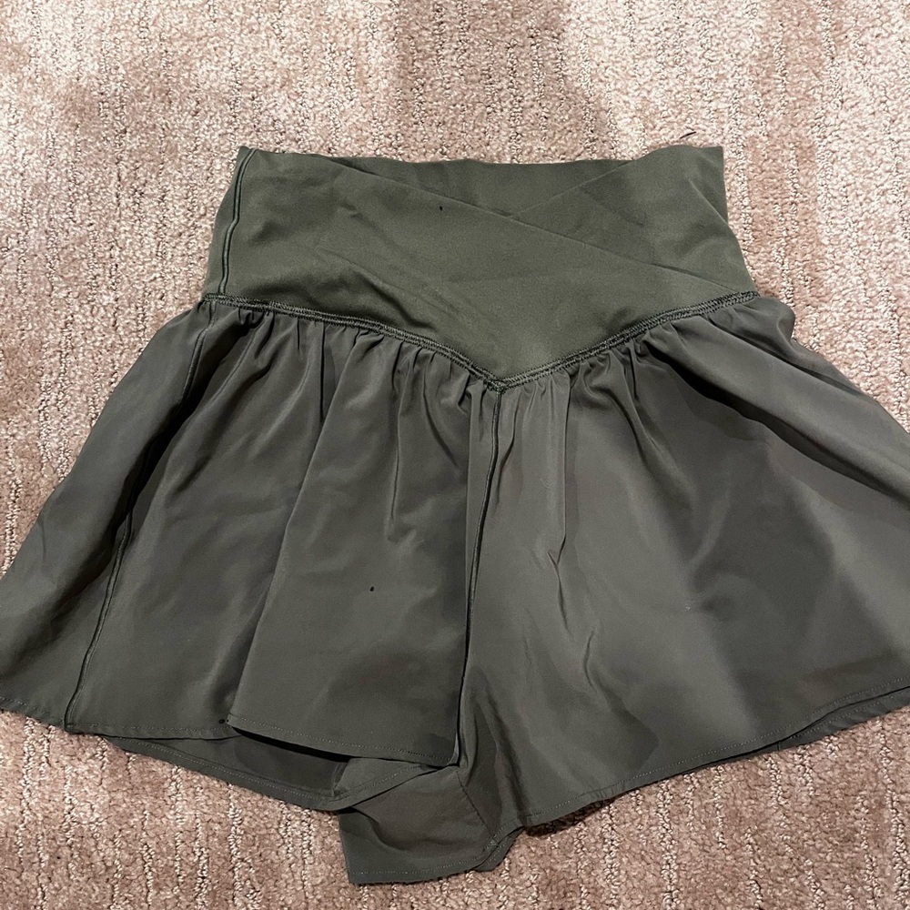 Aerie Olive Green Flow Shorts